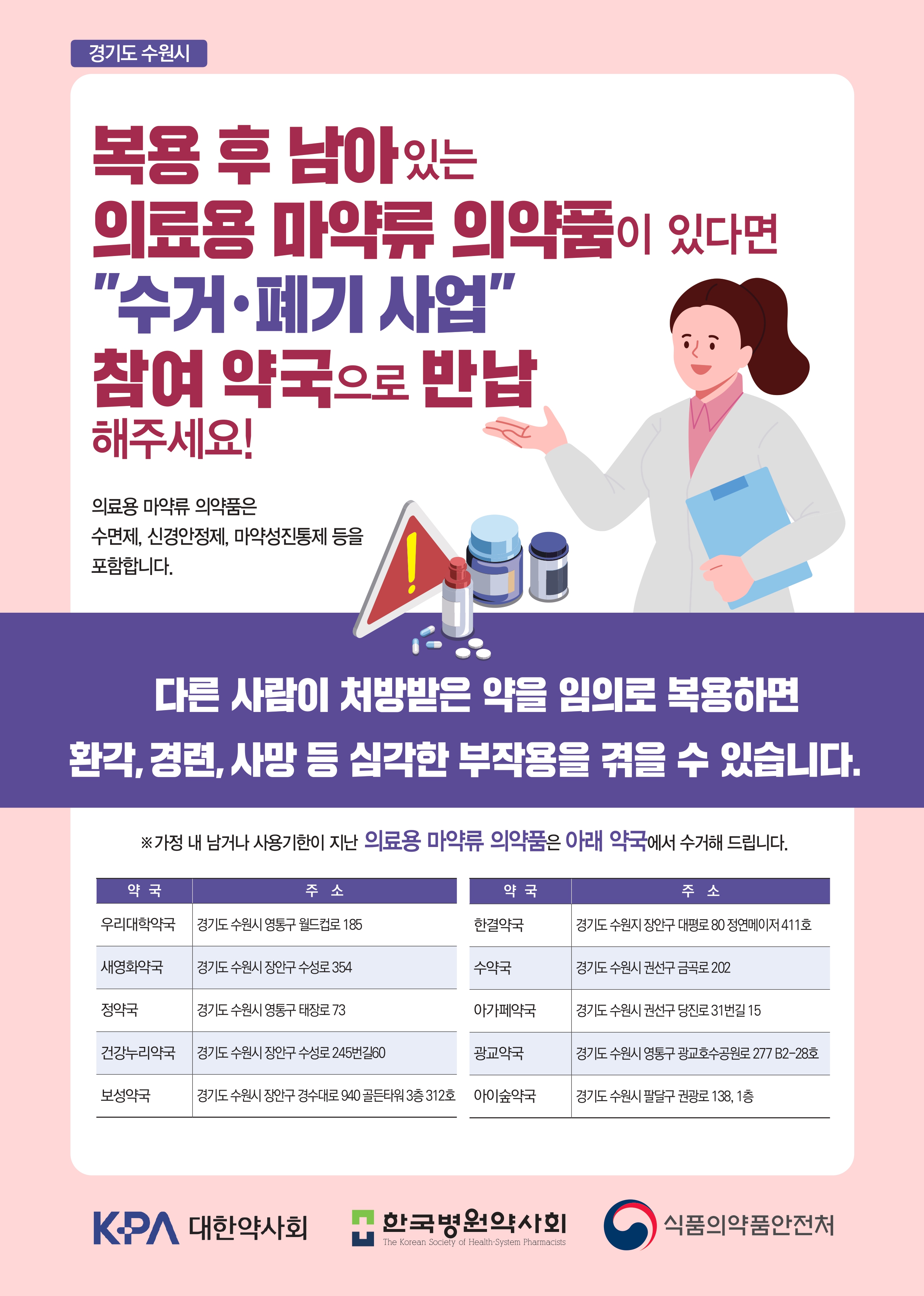 가정 내 의료용 마약류 수거·폐기 사업